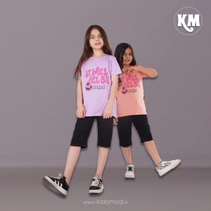 تیشرت شلوارک دخترانه کتان
